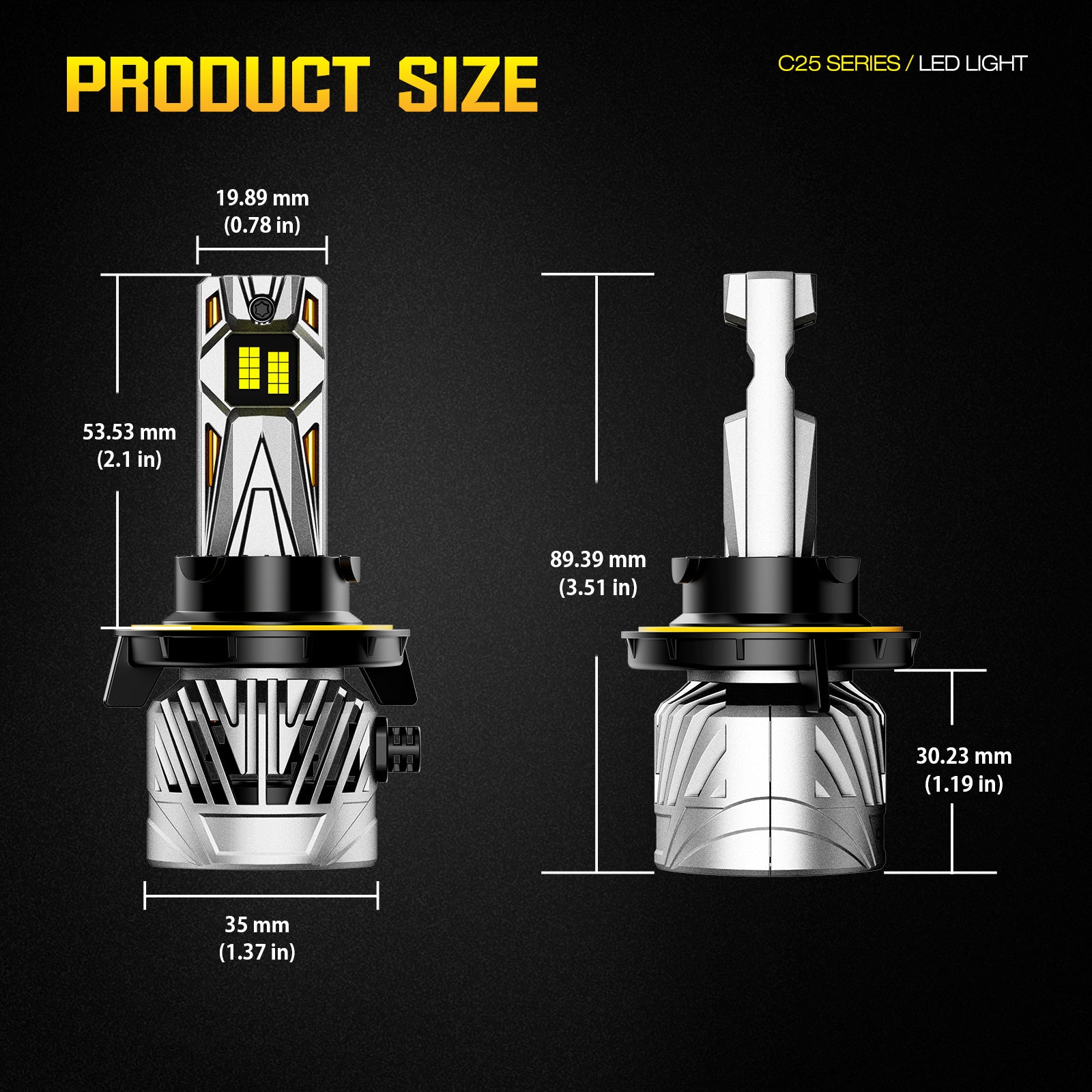 NOEIFEVO Lâmpada de Farol de Carro H13, 30.000 Lumens, 130W, Branco 6500K, À Prova d'Água IP68, Vida Útil de 100.000 Horas, Farol Baixo e Alto