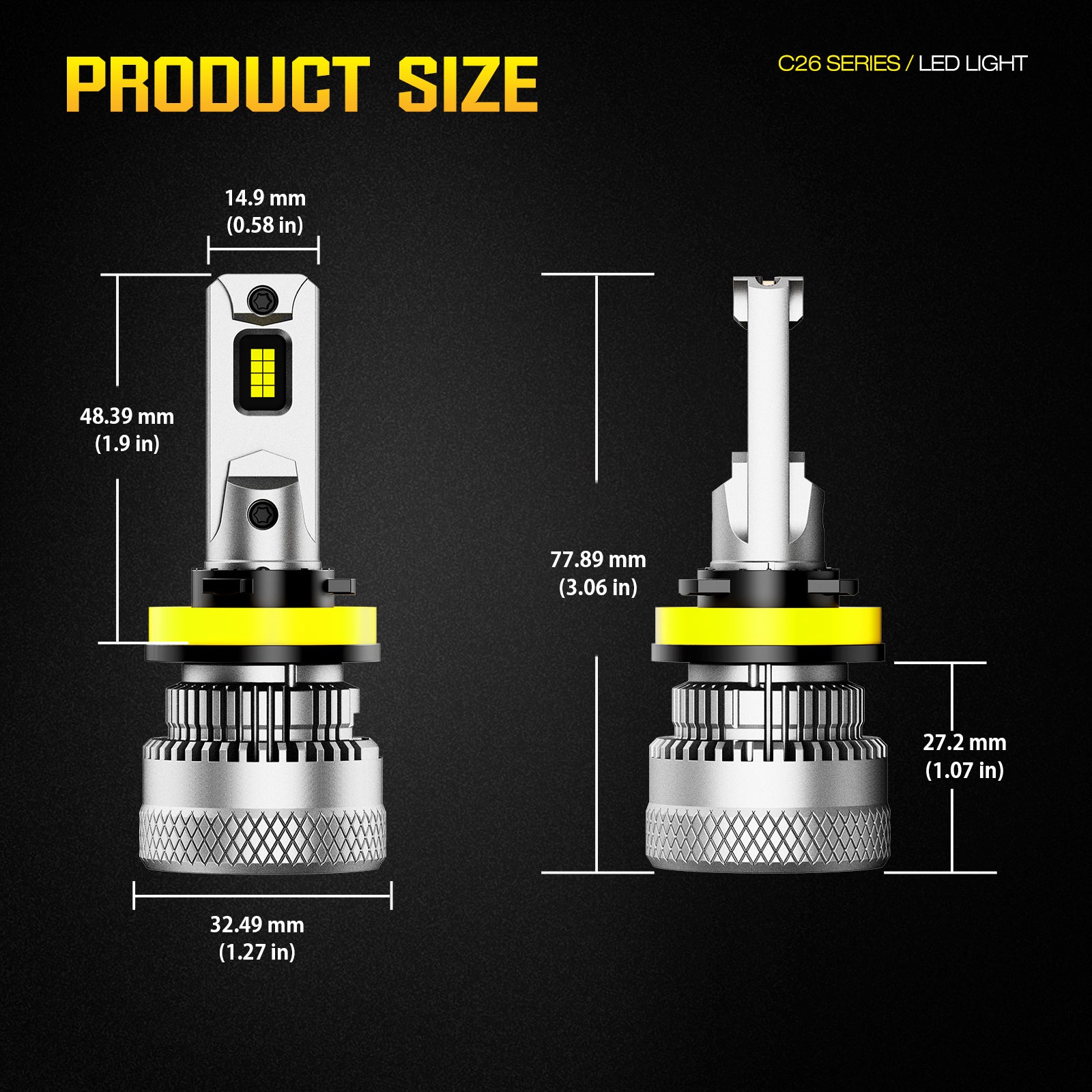 NOEIFEVO H11 Lampada Fari Auto, 40.000 Lumen, 200W, 6500K Bianco, IP68 Impermeabile, 100.000 Ore di Durata, Luce Anabbagliante e Abbagliante