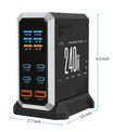 NOEIFEVO 240W USB-ladestasjon med 6 porter, PD3.1 140W USB Type-C & PPS/PD USB Type-A lader – stasjonær hurtigladestasjon kompatibel med MacBook, bærbare PC-er, nettbrett, iPhone, Samsung-smarttelefoner