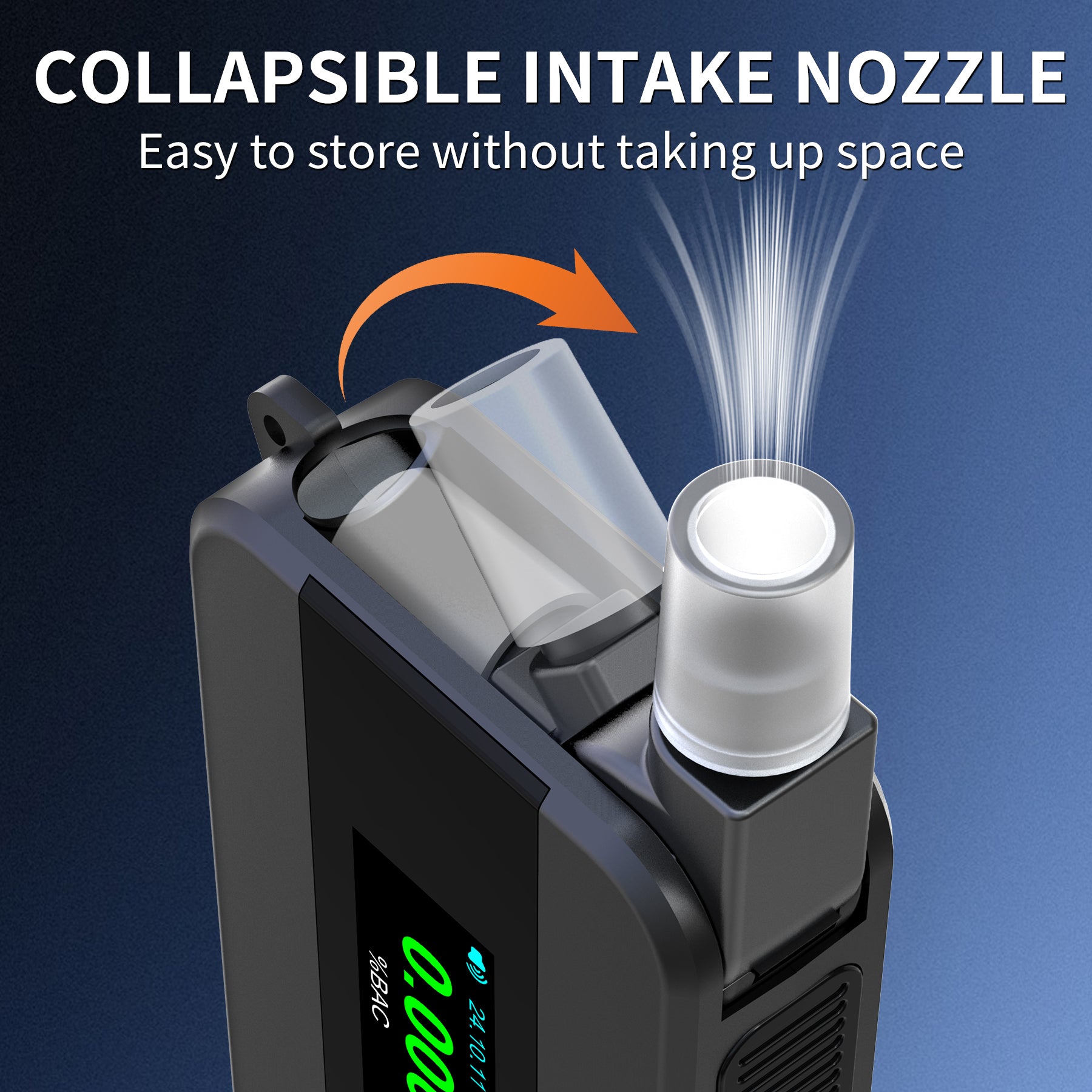 NOEIFEVO D1000 Alcoholtester met hoogprecisie brandstofcelsensor, bloedalcoholtester, opvouwbare mondstuk, LED-display, veelzijdige alcoholdetector