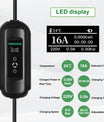 Noeifevo 3.6KW 16A bærbar type 2 EV-oplader med Schuko, ladestationssæt til elbiler, mobil EVSE-vægboks med 5 meter kabel