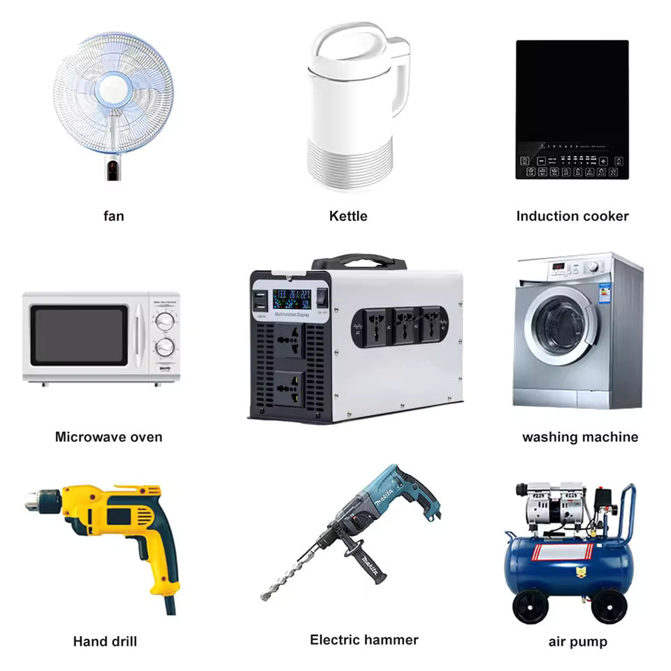 Ren sinusvågsomvandlare 1500W/3000W DC 12V 24V 48V 60V 72V till AC 220V 50Hz, konverterare för sol- och bilbatterier, med LED-display