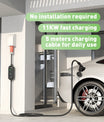 Estação de carregamento EV 11KW, 16A Carregador Móvel Tipo 2 de 3 fases para veículos eléctricos, ficha CEE 16A, Cabo de 5 metros EVSE 