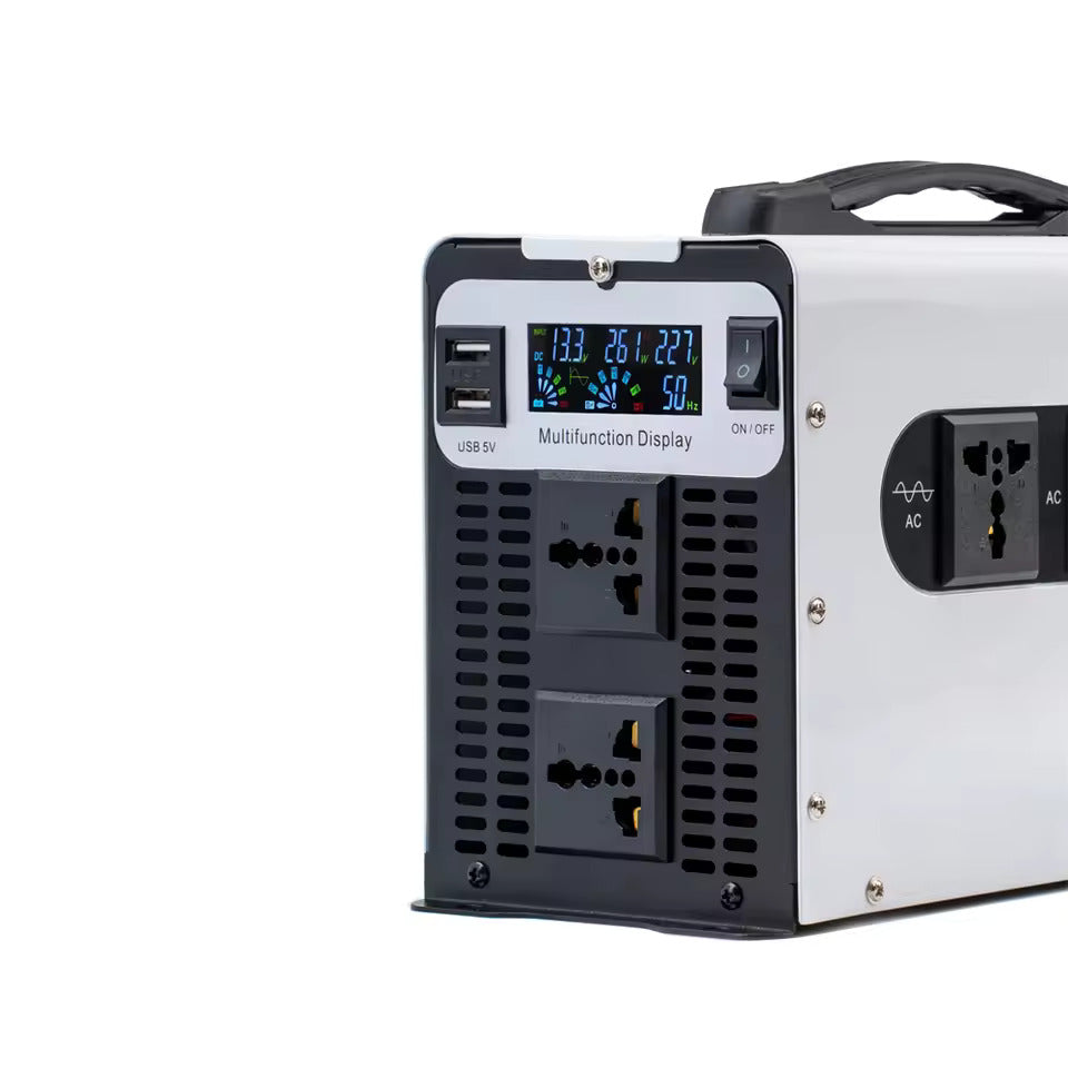 Ren sinusvågsomvandlare 1500W/3000W DC 12V 24V 48V 60V 72V till AC 220V 50Hz, konverterare för sol- och bilbatterier, med LED-display