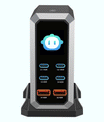 NOEIFEVO 240W USB-ladestasjon med 6 porter, PD3.1 140W USB Type-C & PPS/PD USB Type-A lader – stasjonær hurtigladestasjon kompatibel med MacBook, bærbare PC-er, nettbrett, iPhone, Samsung-smarttelefoner