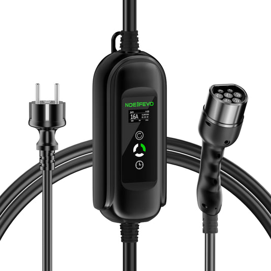 Noeifevo Tragbares Typ 2/Typ 1 3.6KW 16A EV-Ladegerät, 5m/10m/15m mobiles EV-Ladekabel mit Schuko