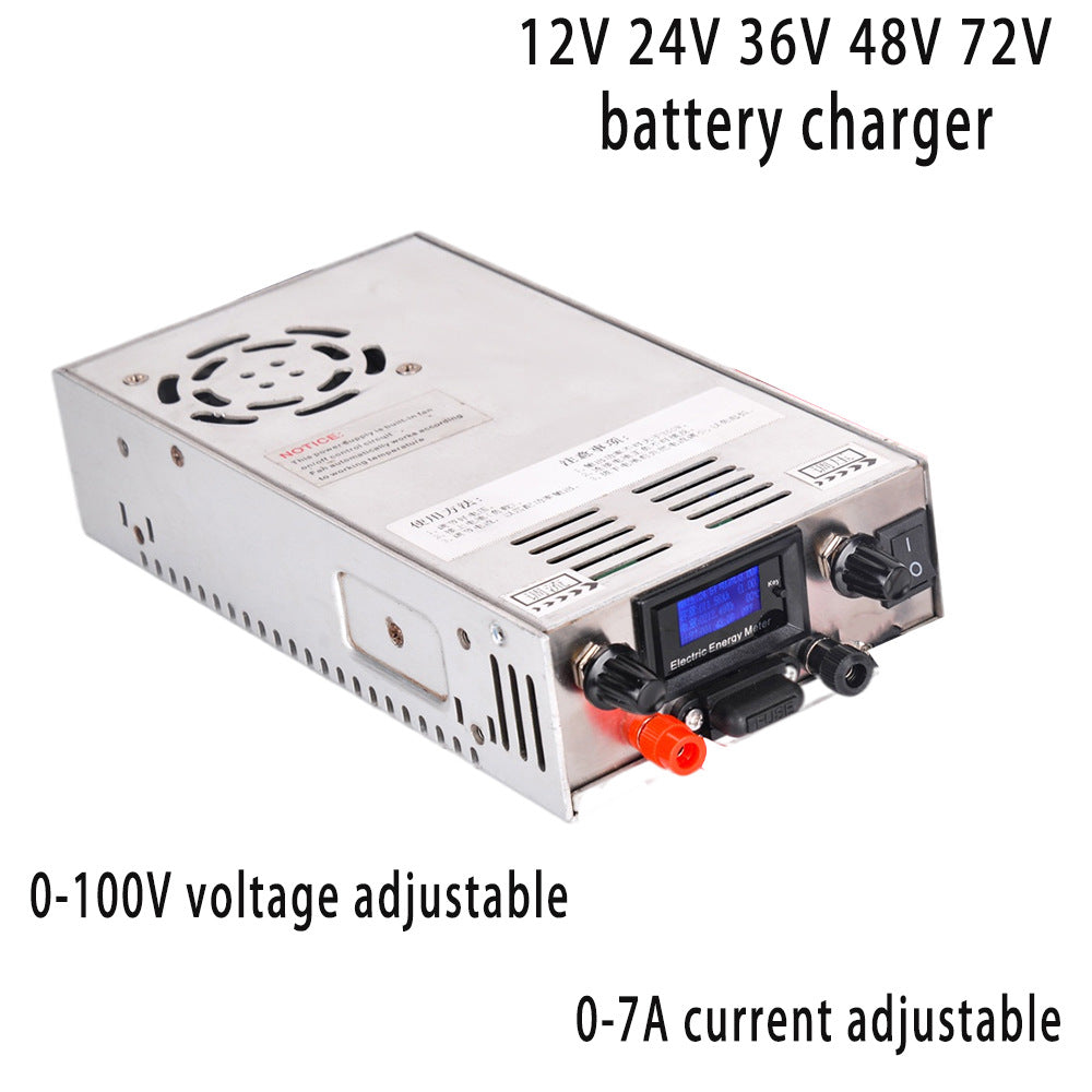 NOEIFEVO Carregador de bateria de tensão ajustável e gama de corrente 0-100V 1-7A, compatível com baterias de lítio 3,7V 6V 12V, LiFePO4 e baterias de chumbo-ácido