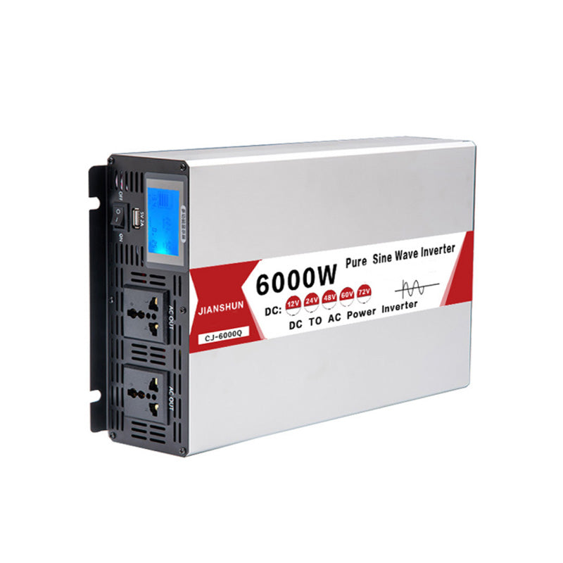 12V 24V 48V 60V 72V 96V tot 220V zuivere sinus omvormer, 4000W 8000W zonne-omvormer met USB-display converter