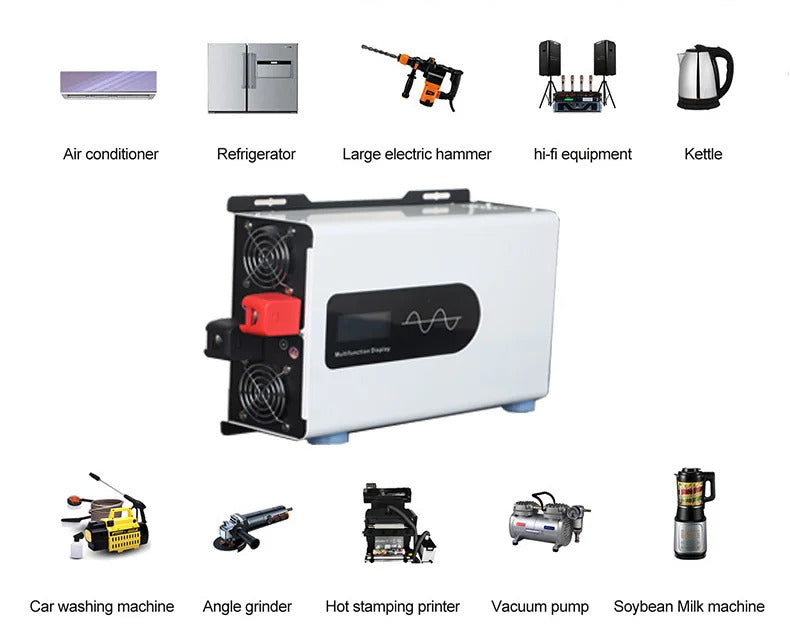 Inverter 24 V til 230 V ren sinus, 8000 W 10000 W ren sinusinverter til DC-AC-konverter, strømtransformator