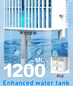 Ar-condicionado móvel 4 em 1, mini resfriador de ar econômico com grande reservatório de água (1200 ml), resfriamento por evaporação em 3 níveis, LED de 7 cores, timer e baixo nível de ruído para home office e quarto