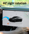 Tesla-näytön pidike 2.0 Model 3/Y:lle – 4-suuntainen kääntyvä (40°), alumiinia CNC, näytön korkeus pysyy muuttumattomana, ei heilumista, häikäisysuoja
