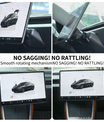 Tesla-näytön pidike 2.0 Model 3/Y:lle – 4-suuntainen kääntyvä (40°), alumiinia CNC, näytön korkeus pysyy muuttumattomana, ei heilumista, häikäisysuoja