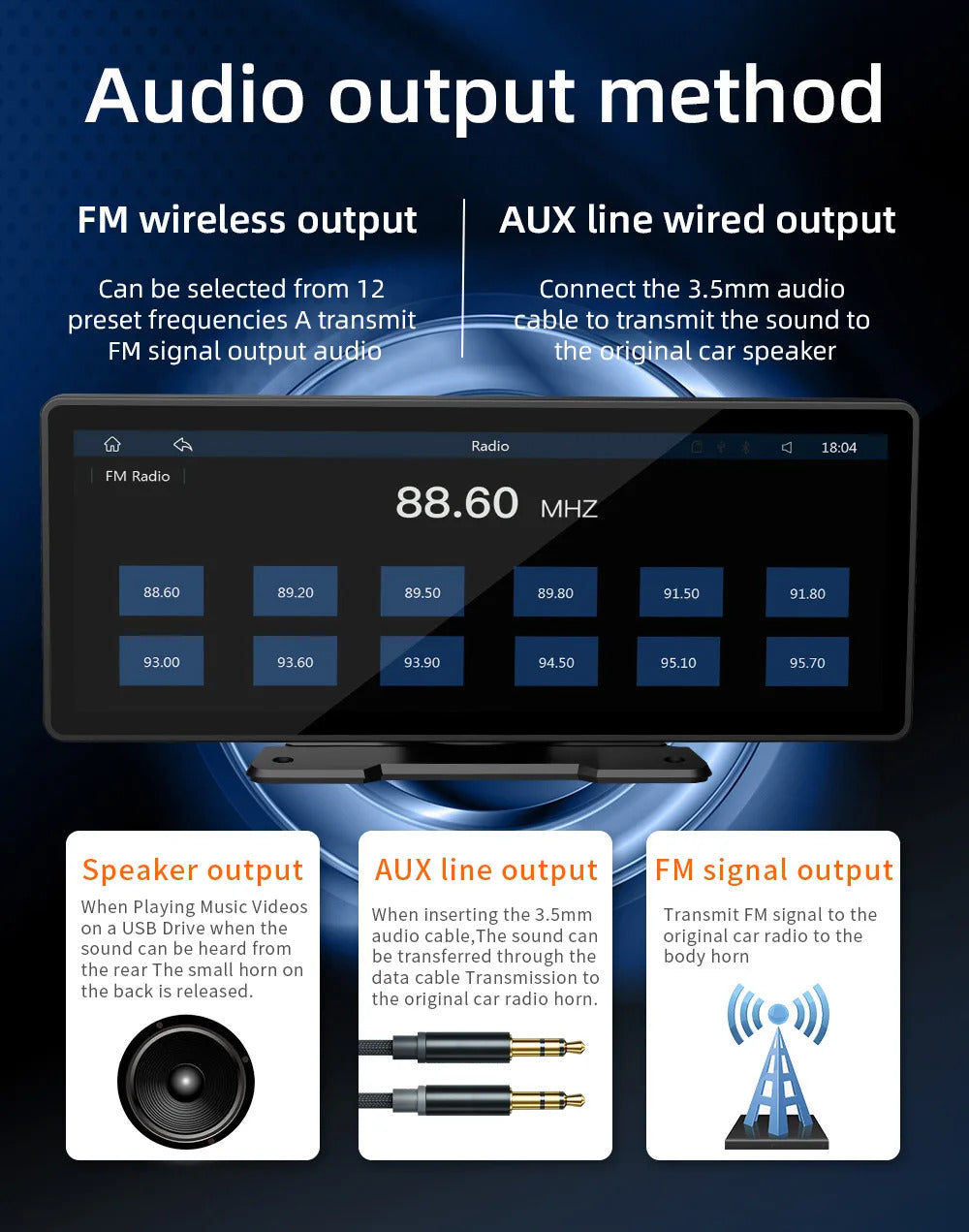 NOEIFEVO B5303 Kabelloser CarPlay-Bildschirm für Autos, unterstützt Apple CarPlay & Android Auto, 10,26" HD tragbarer Touchscreen-Autoradio, Auto-Audioempfänger mit Sprachsteuerung, Spiegel-Link, Bluetooth, GPS-Navigation, FM AUX