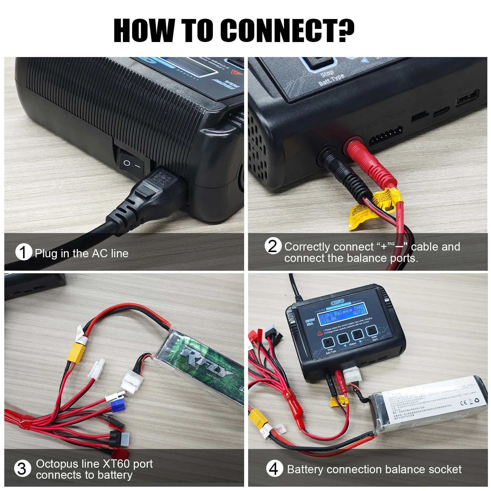 NOEIFEVO C150 AC/DC 150W 10A RC Balance Ladegerät Entlader für LiPo LiHV LiFe Lilon NiCd NiMh Pb Batterie