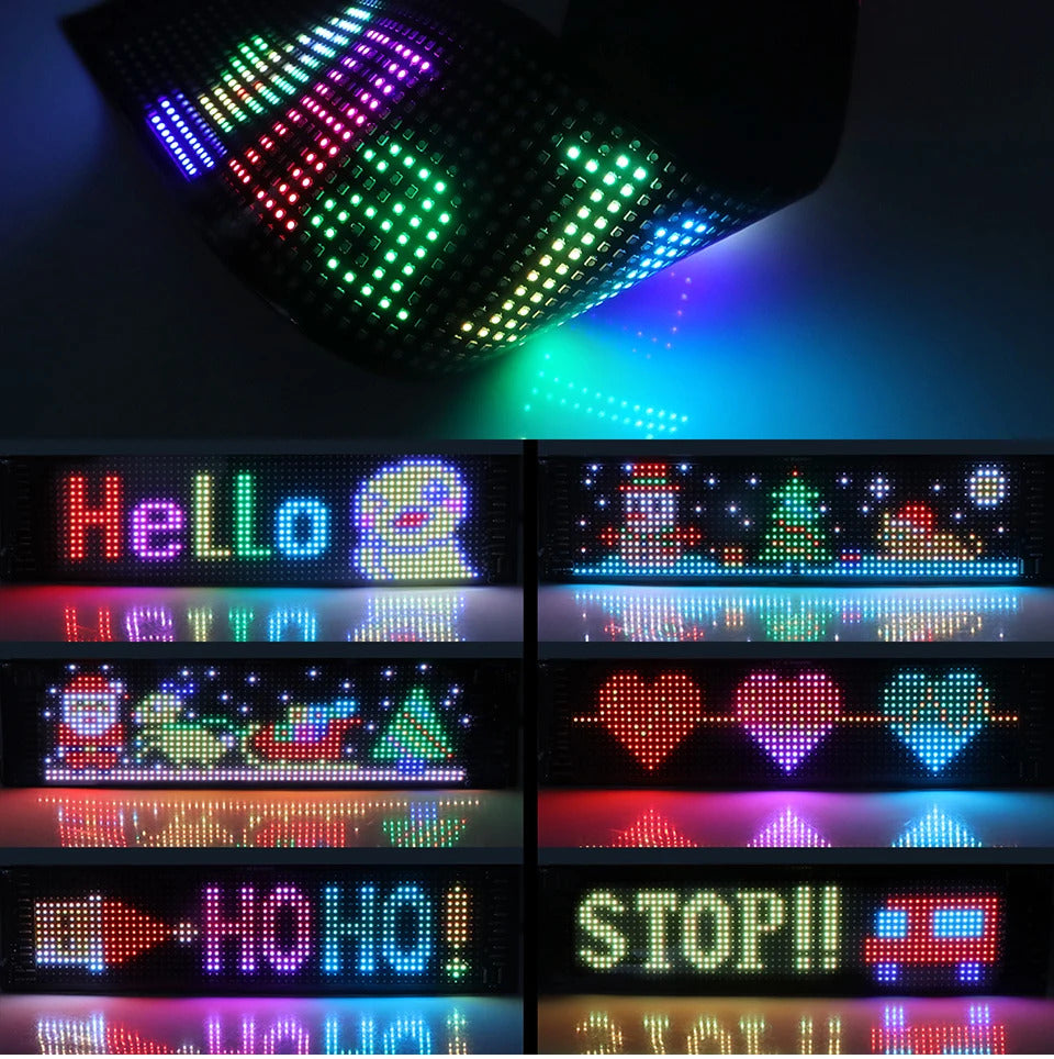 NOEIFEVO bilbelysning, LED-ögon för lastbilar, programmerbar LED-rullande textdisplay för bilar och lastbilar, text, graffiti, unikt fordonsemblemljus