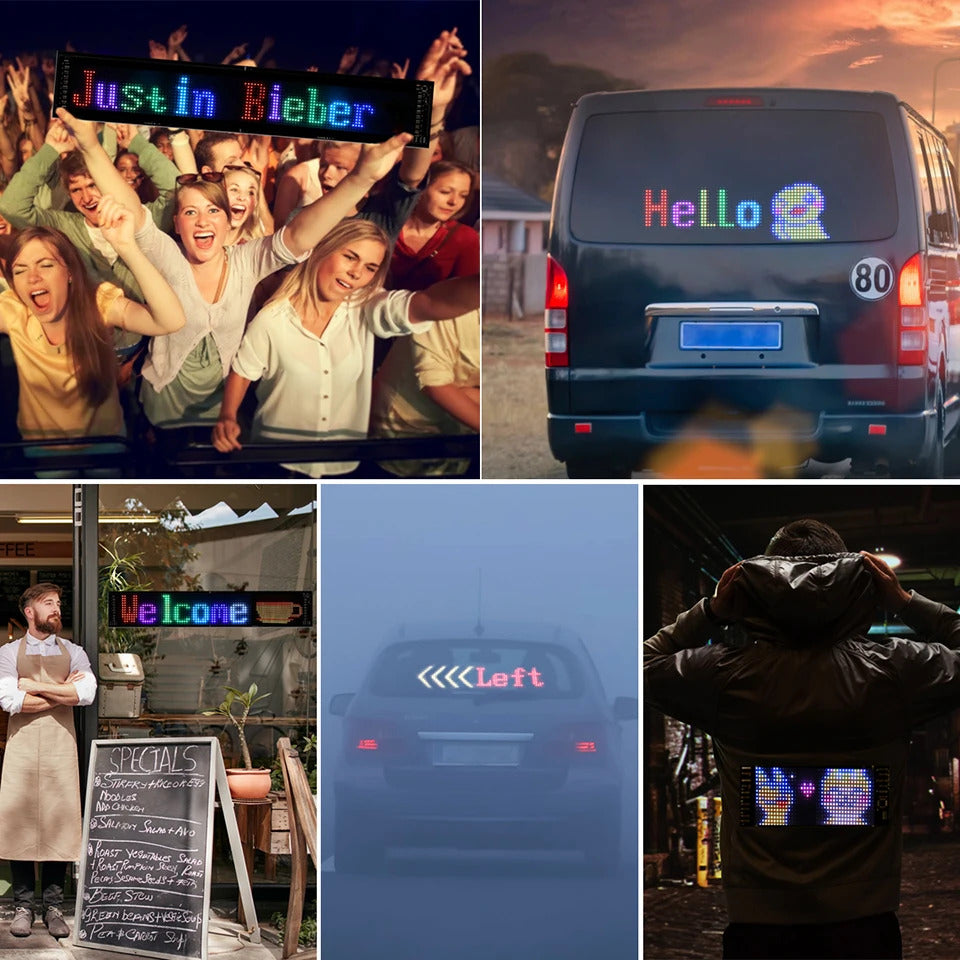 NOEIFEVO bilbelysning, LED-ögon för lastbilar, programmerbar LED-rullande textdisplay för bilar och lastbilar, text, graffiti, unikt fordonsemblemljus