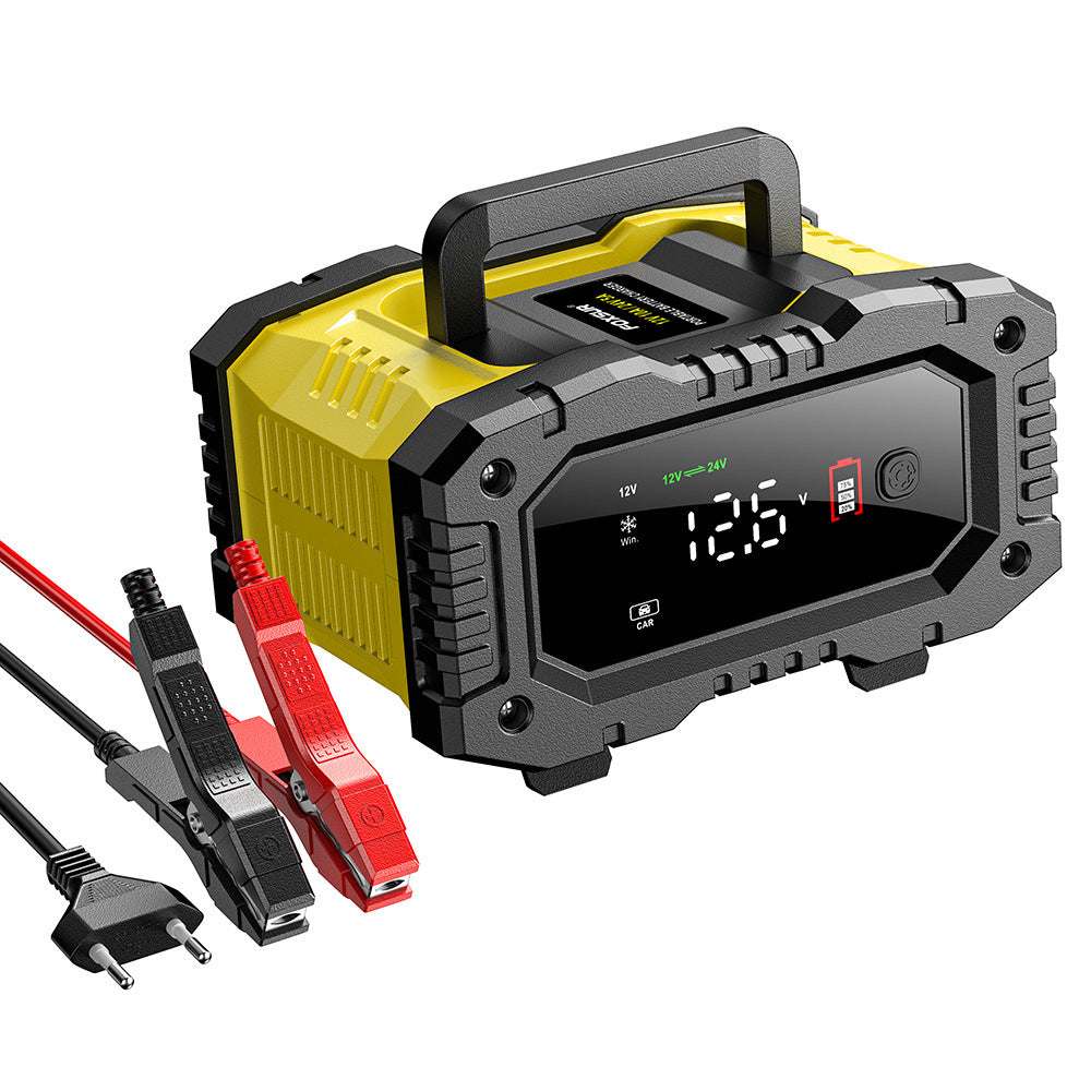 NOEIFEVO 10A Autobatterie Ladegerät, 12V 24V LiFePO4 Ladegerät, Batterie Ladegerät, KFZ Ladegerät, intelligenter Batterieladegerät mit Temperaturausgleich für PKW LKW Motorrad Rasenmäher