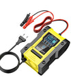Carregador de bateria para carro e moto 12V 6A / 24V 3A, carregador inteligente multifuncional de reparação com detecção de temperatura para baterias de chumbo-ácido, AGM, gel, ciclo profundo, lítio e LiFePO4