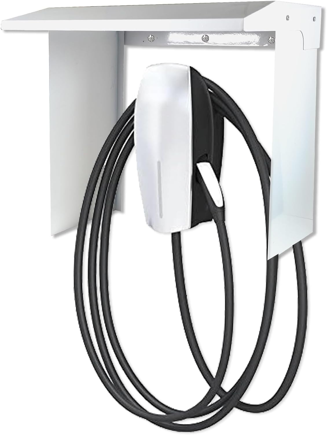 NOEIFEVO EV Charger Wallbox Capa contra chuva para estação de carregamento de carro elétrico Capa de aço inoxidável à prova de intempéries (40 x 30 x 39 cm)