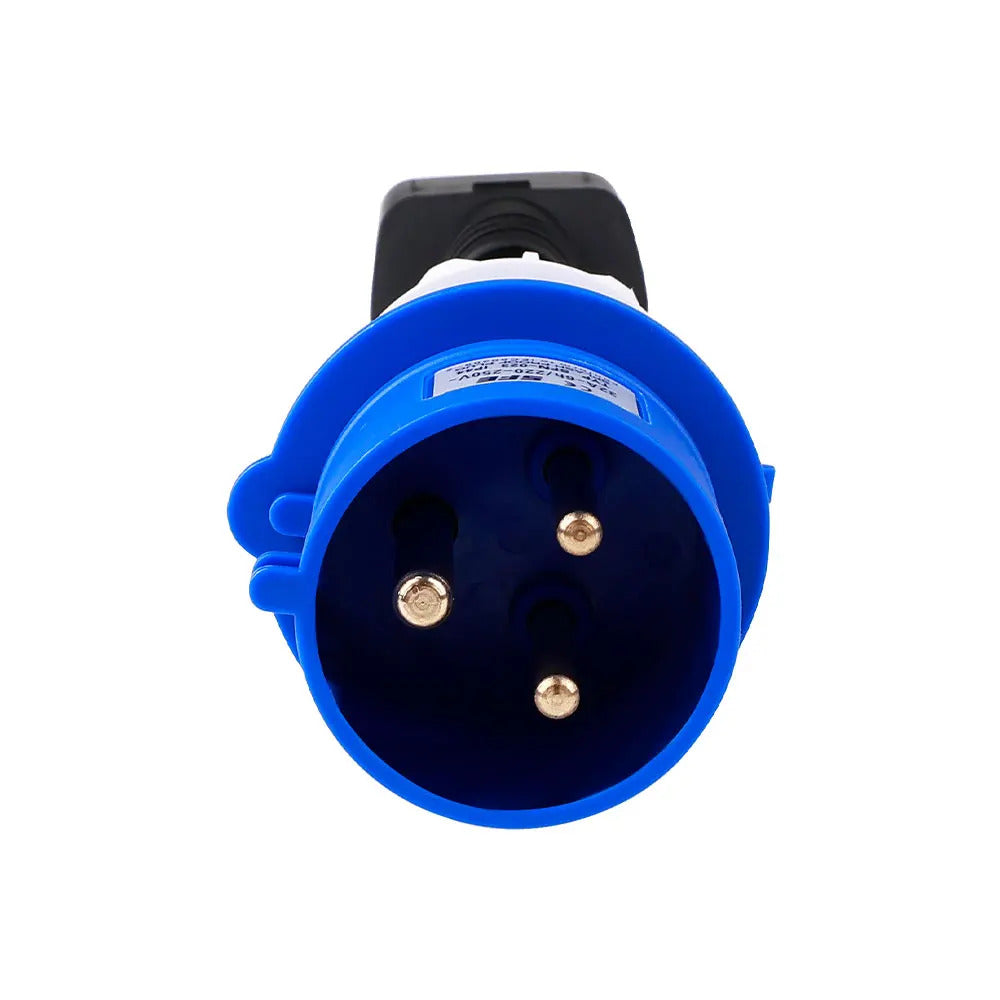 Adaptador de energia azul monofásico CEE32A, compatível com Tesla Model X, S, Y e carregador EV de segunda geração.