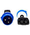 Adaptador de energia azul monofásico CEE32A, compatível com Tesla Model X, S, Y e carregador EV de segunda geração.