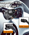 Adaptador de carregador EV NOEIFEVO CCS2 e Tipo 2 para Tesla NACS, AC 32A DC 400A, compatível com Tesla Model 3/X/Y, fabricado nos EUA, adaptador combinado CCS2, suporta carregadores CCS2 e Tipo 2