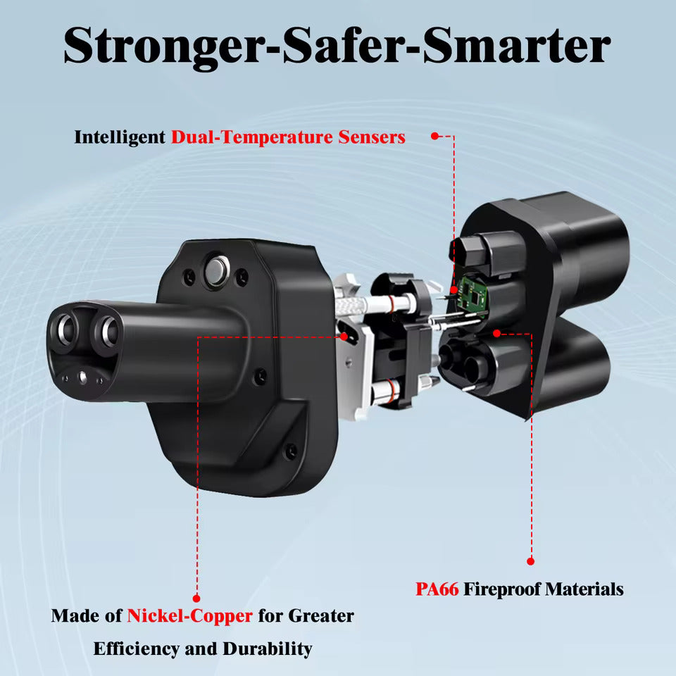 Adaptador de carregador EV NOEIFEVO CCS2 e Tipo 2 para Tesla NACS, AC 32A DC 400A, compatível com Tesla Model 3/X/Y, fabricado nos EUA, adaptador combinado CCS2, suporta carregadores CCS2 e Tipo 2