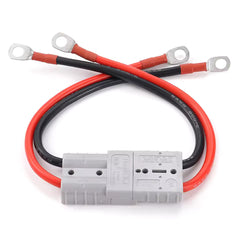 50A 600V Højstrømsforbindelse, Anderson 50A til M8 Hurtigbatteriforbindelse, 8 AWG 20 cm Elektrokabel til LiFePO4-batteri Golfvogn Gaffeltruck