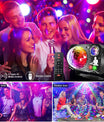 4-in-1 Discokugel, DJ-Disco- und Partylicht (65 Muster), musikgesteuertes Disco-Partylicht, RGB/UV/Stroboskop, sprachgesteuerte Partyleuchte für Partys, Festivals, Clubs, Halloween und Weihnachten