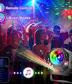4-in-1-discobal – feestlicht met 64 patronen, op muziek reagerende discolamp met afstandsbediening, RGB-uv-stroboscoop voor thuis, bar, club, buiten en verjaardagsfeesten