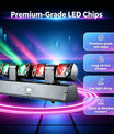 80W Disco Party Lichtanlage, RGBW LED Moving Head Scheinwerfer mit zwei beweglichen Köpfen, Fernbedienung, DMX512-DJ-Equipment, Bühnenbeleuchtung für Events, Clubs und Weihnachten
