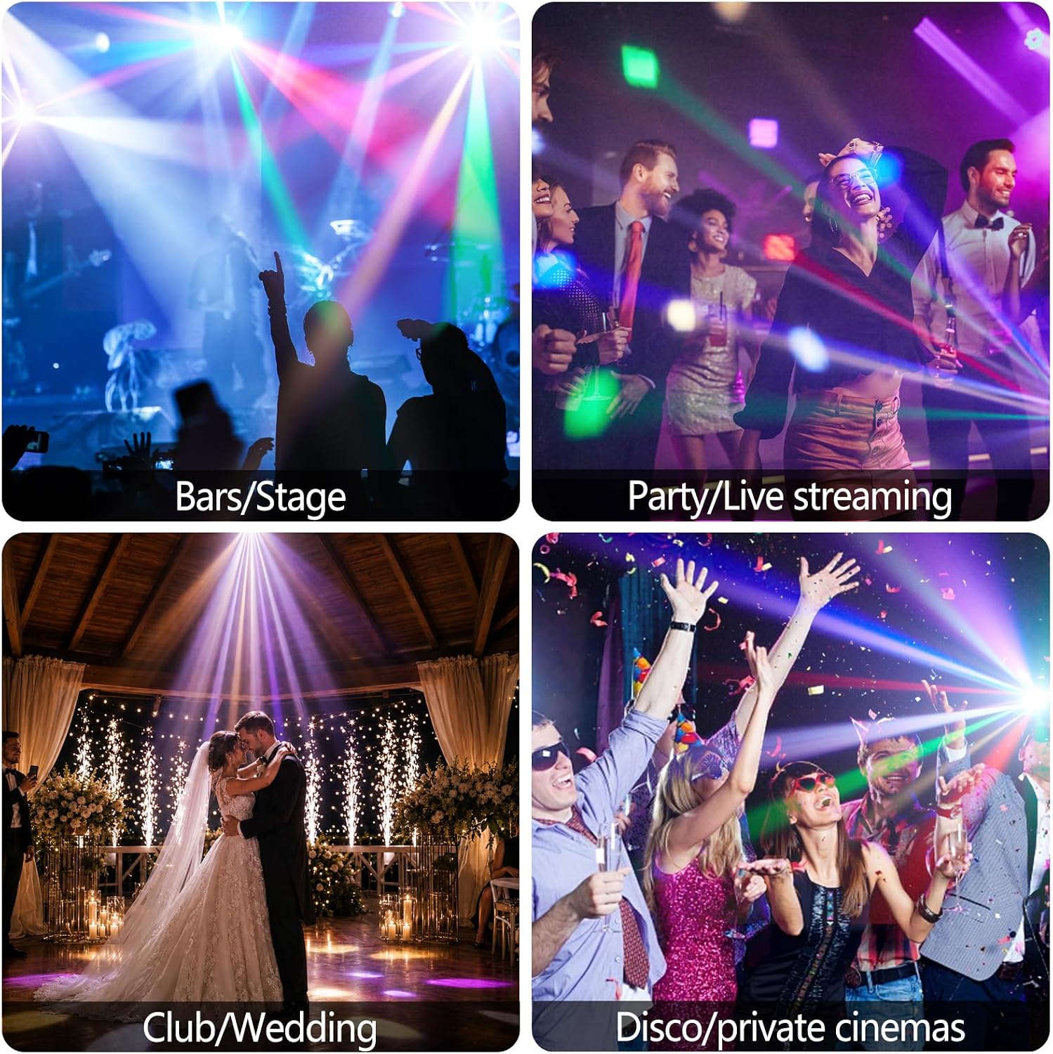 Mini 30W Partylicht Moving Head RGB DMX512 Musiksteuerung Stroboskop Bühnenstrahler für DJ Disco Party Weihnachten