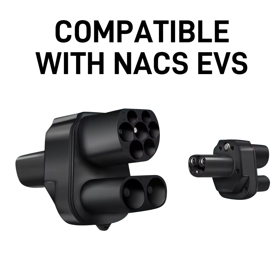 Adaptador de carregador EV NOEIFEVO CCS2 e Tipo 2 para Tesla NACS, AC 32A DC 400A, compatível com Tesla Model 3/X/Y, fabricado nos EUA, adaptador combinado CCS2, suporta carregadores CCS2 e Tipo 2