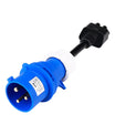 Adaptador de energia azul monofásico CEE32A, compatível com Tesla Model X, S, Y e carregador EV de segunda geração.