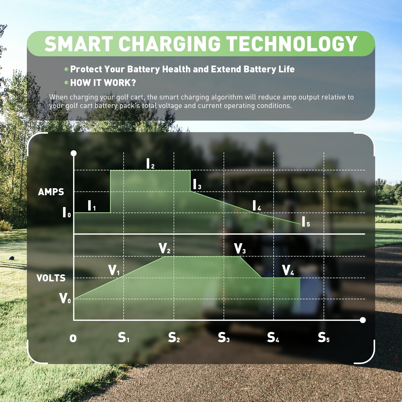  NOEIFEVO 48V 20A Caricabatterie per batterie al piombo acido, AGM, gel, caricabatteria per carrello da golf