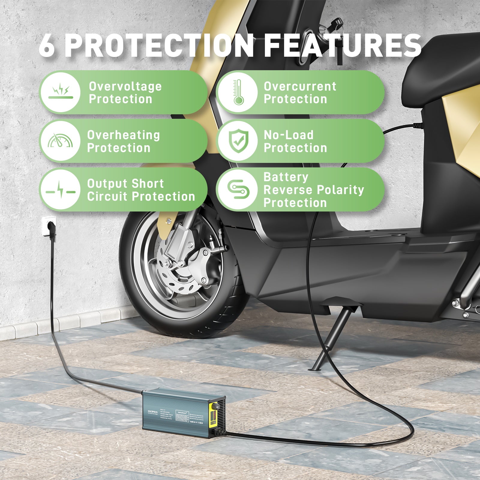 NOEIFEVO 15A Corrente 42V-88.2V regolabile LiFePO4 litio  di   ioni agli Caricabatterie Tensione per batteria 36V 48V 60V 72V 84V