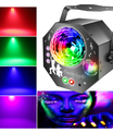 4-in-1-discobal – feestlicht met 64 patronen, op muziek reagerende discolamp met afstandsbediening, RGB-uv-stroboscoop voor thuis, bar, club, buiten en verjaardagsfeesten