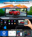 NOEIFEVO C200 10,26 polegadas CarPlay Tela, Rádio de Carro Portátil Compatível com Apple CarPlay e Android Auto, Tela IPS Touchscreen, Dashcam 4K, Câmera de Ré 1080P, Siri, Navegação GPS, Bluetooth, MirrorLink, FM