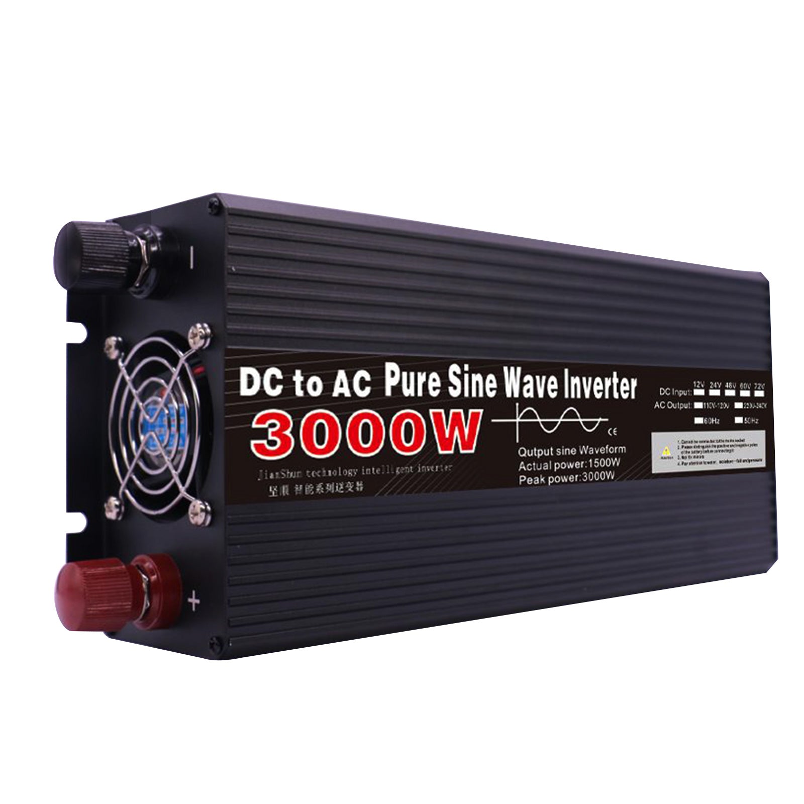 Inversor de potência portátil 3000W 4000W 5000W 6000W 8000W Inversor de onda sinusoidal pura DC 24V para AC 110V 220V Conversor de tensão solar para automóvel