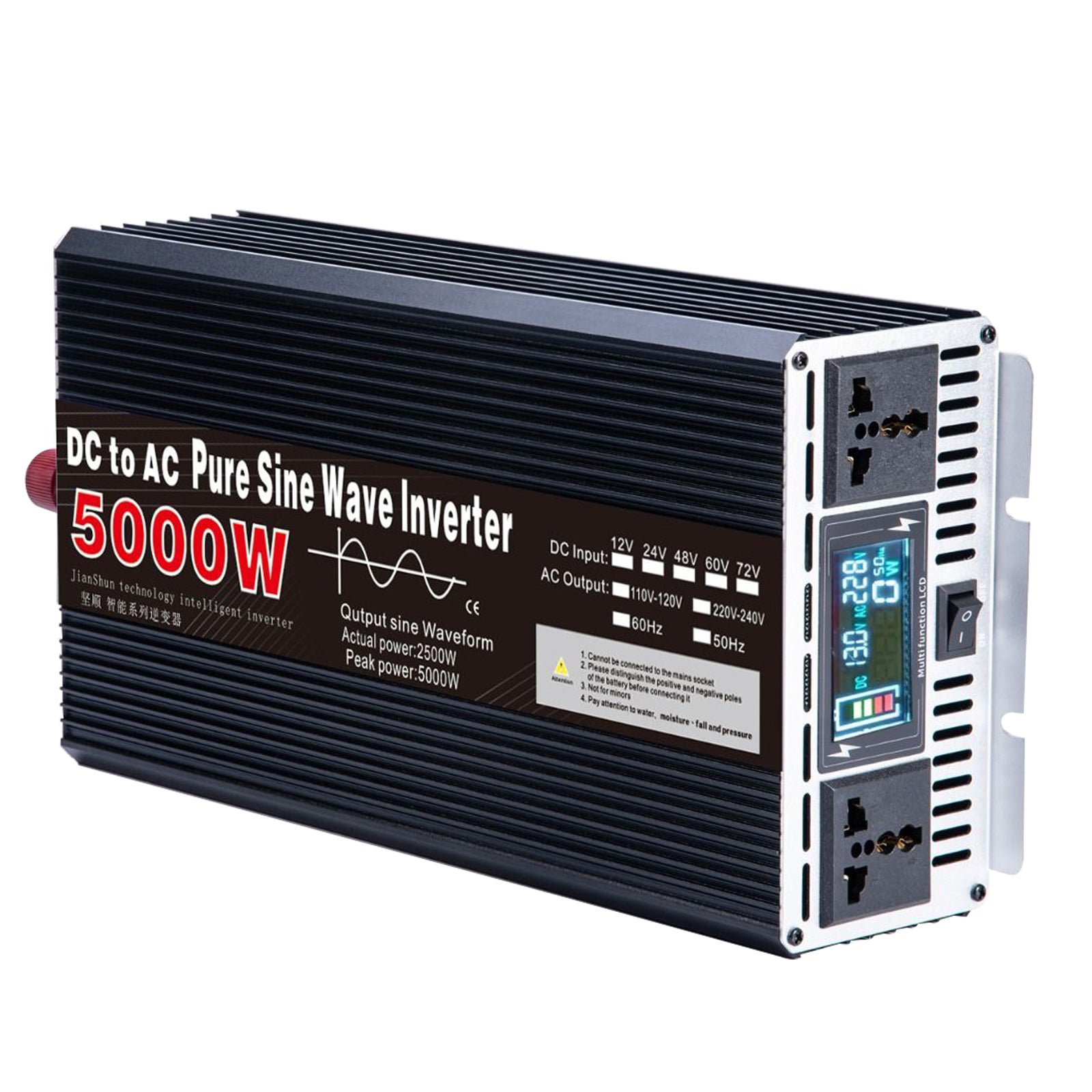 Tragbare Power 3000W 4000W 5000W 6000W 8000W Reine Sinus Welle Inverter DC 24V zu AC 110V 220V Spannung Konverter Auto Solar Inverter