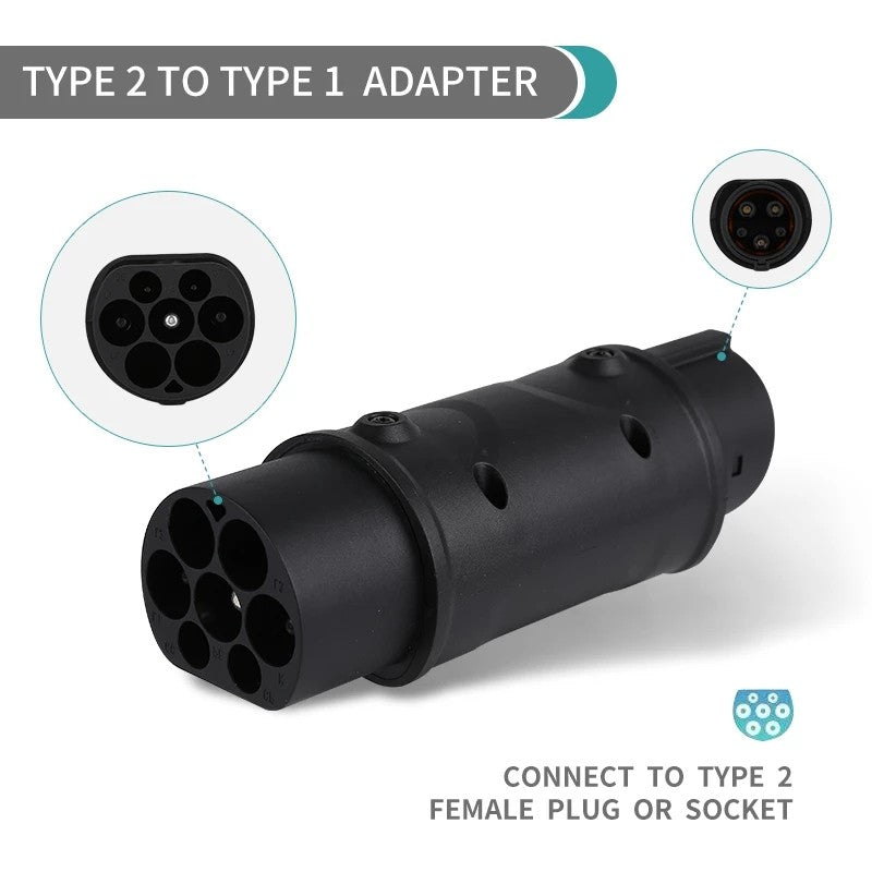 Type 2 til Type 1 adapter til elbilsoplader, Type 2 EV-oplader til opladning af Type 1 EV-bil